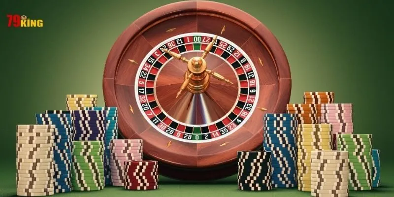 Roulette 79King: Hướng Dẫn Quản Lý Vốn & Kiểm Soát Nhịp Cược (2026) 3 Roulette 79KING với vòng quay số và chip cược.