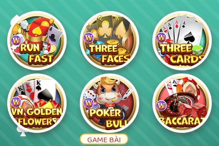 Các game bài Tiến Lên, Ba Cào, Ba Cây, Liêng, Poker Bull và Baccarat trên 79KING
