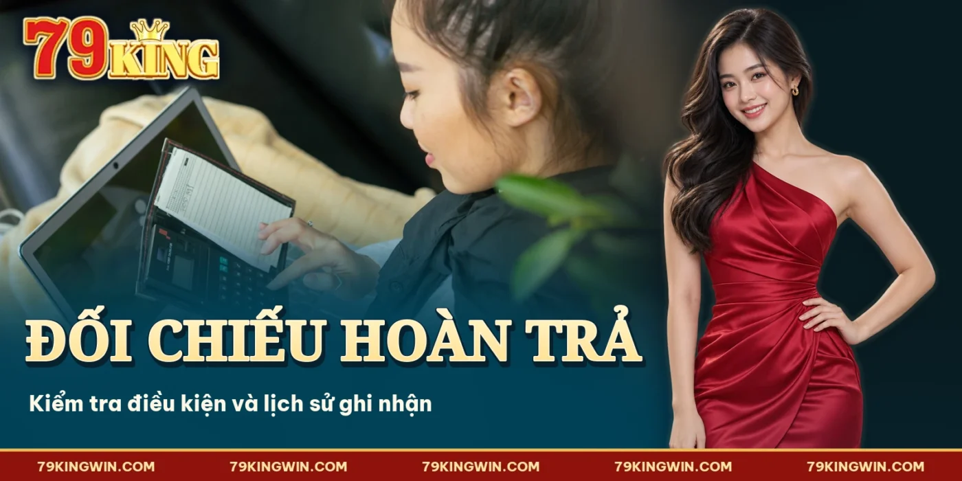 Người dùng xem thông tin trên thiết bị trong bài khuyến mãi hoàn trả 79KING.